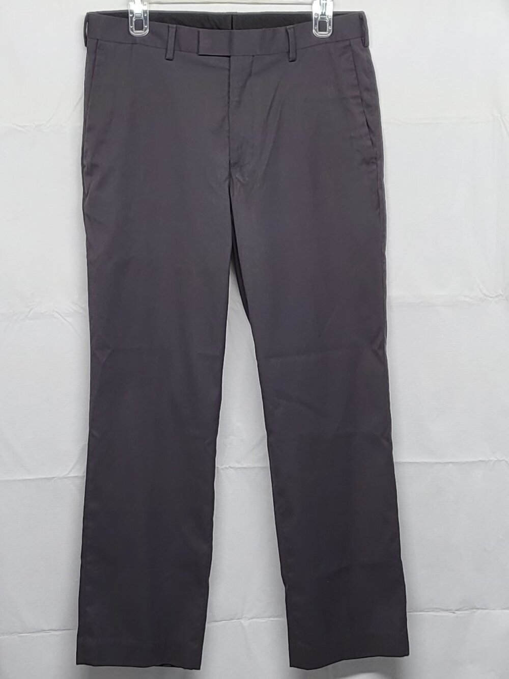 Axis Mens Dress Pants 32 X 30 Straight Leg Straight Gray Polyester Rayon Spandex